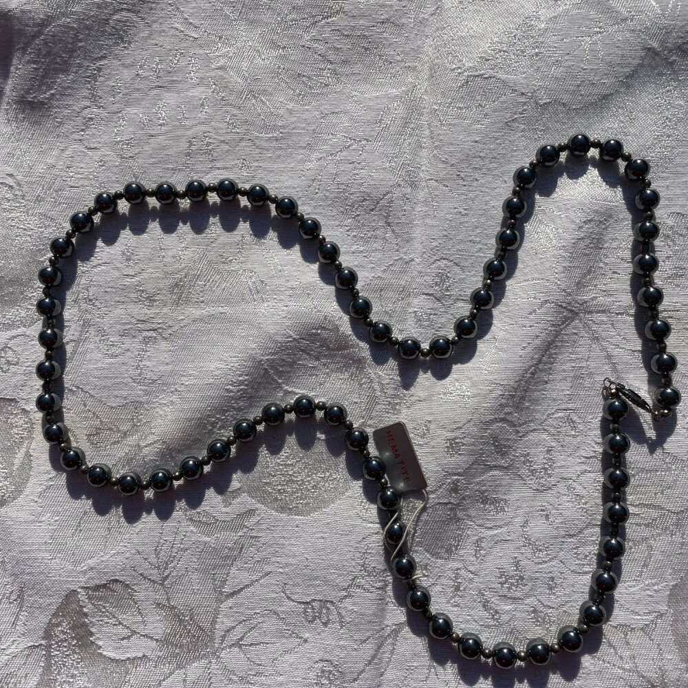 Hematite Necklace 30" New with Tag 95 grams - Picture 9 of 9